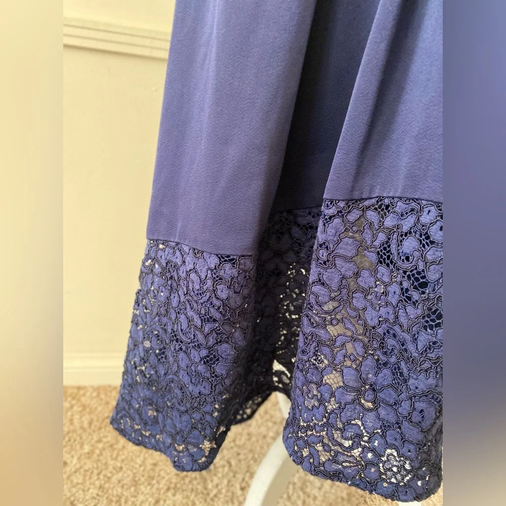 SHOSHANNA MIDNIGHT 💙NAVY BLUE💙 BEAUTIFUL HIGH-LOW LACE  DRESS SIZE 4 🌟EUC🌟